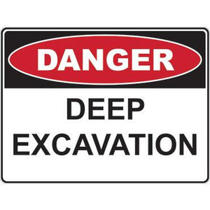 Danger sign: Deep excavation (300x225/450x300/600x450)