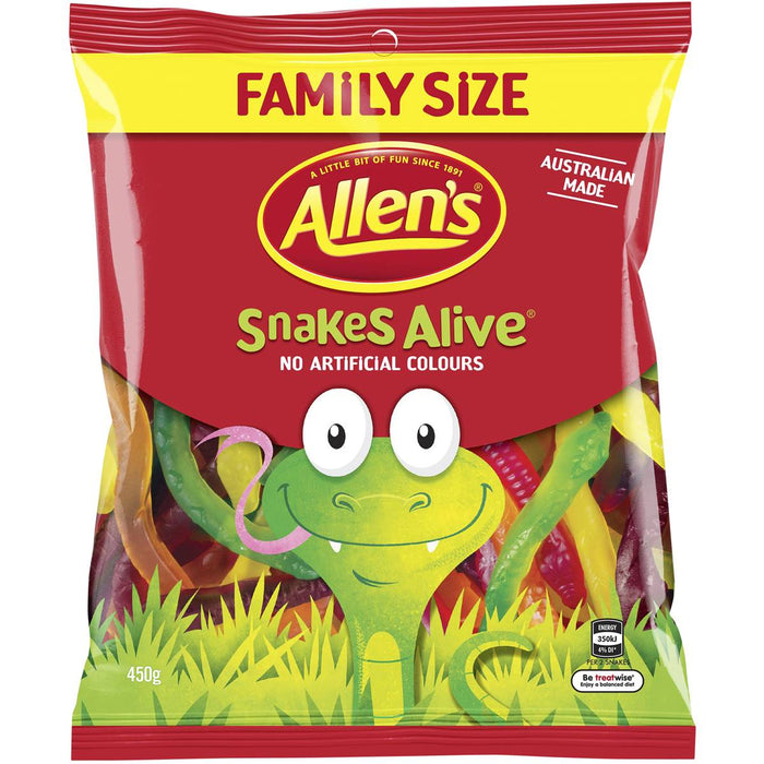 Allen's Snakes Alive 450g Family Size Australian Made