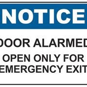 Door Alarmed Sign (600x450mm)