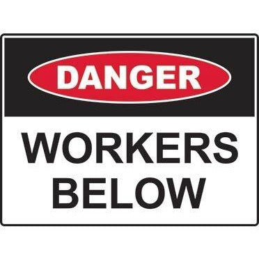 Danger sign: Workers Below(300x225/450x300/600x450)