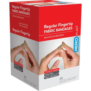 AeroPlast Regular Fingertip Fabric Bandages x40 4.5cm x 6cm