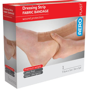 AeroPlast Dressing Strip Fabric Bandage x1 7.5cm x 1m