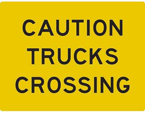 Caution Trucks Crossing Sign 600 x 600mm