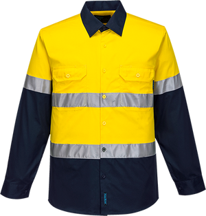 Hi-Vis Two Tone Lightweight Long Sleeve Shirt with Tape