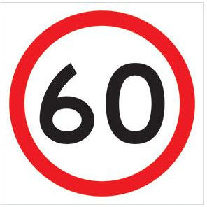 Speed Limit Sign 40/50/60 Km/h  600 X 600mm
