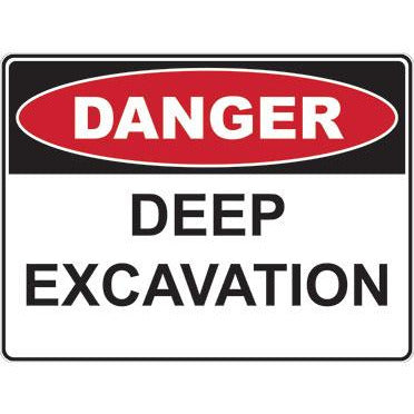 Danger sign: Deep excavation (300x225/450x300/600x450)