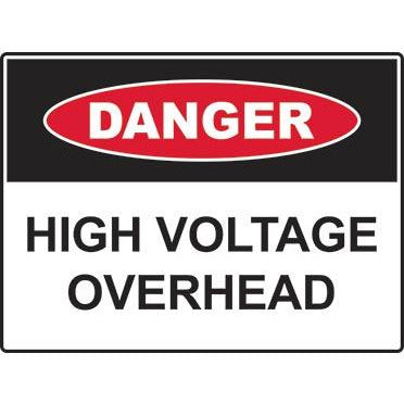 Danger sign: High Voltage Overhead (300x225/450x300/600x450)