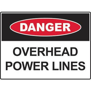Danger sign: Overhead Powerlines(300x225/450x300/600x450)