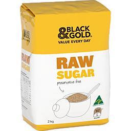 Black & Gold Raw Sugar, Pack 2kg