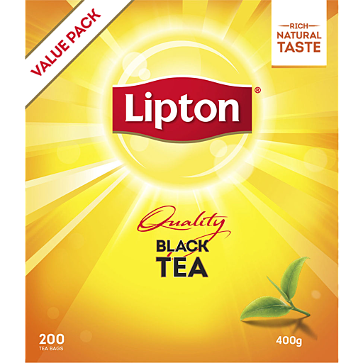 Lipton Quality Black Tea Value Pack, Pack 400g (200 Tea Bags)