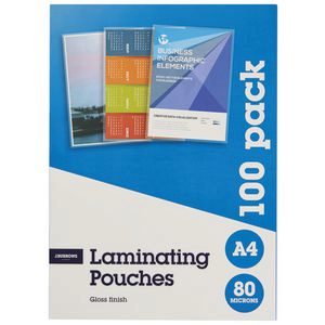 Document Laminating Pouches - 80 microns A4 size (100 pcs)
