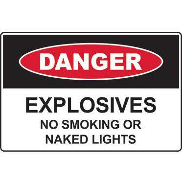 Danger sign: Explosive Powered Tools In Use (600x450)