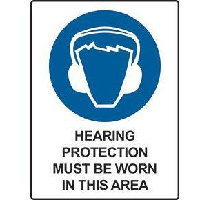 Hearing Protection Must Be Worn Sign (600x450mm)