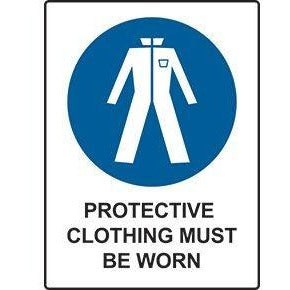 Protective Clothing Must Be Worn Sign (600x450mm)