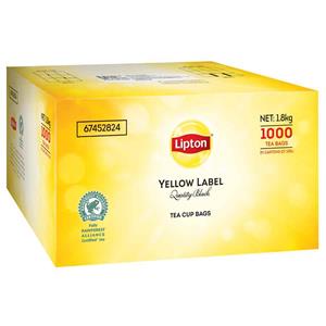 Lipton Yellow Label Quality Black Tea Cup Bags, NET: 1.8kg (1000 tea bags)