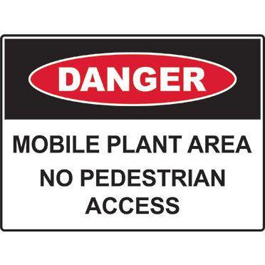 Danger sign: Mobile Plant Area(300x225/450x300/600x450)