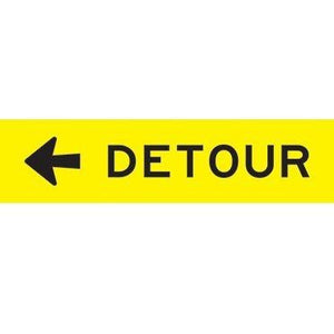 Detour Right/Left/ Straight Sign 1200 x 300mm